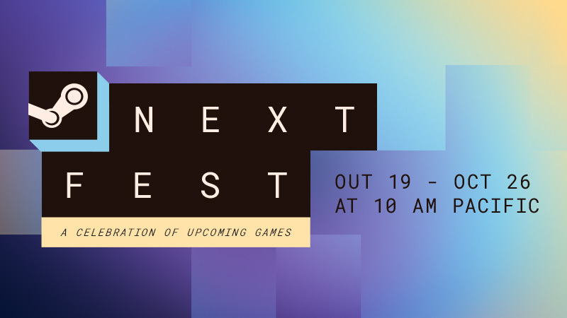 Official Steam Next Fest artwork with the Steam logo and 19–26 October dates